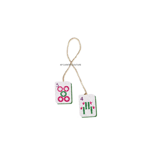 Latest Seed Bead Handmade Mahjong Tile <b>Bag</b> <b>Charms</b> Ornaments Latest Trendy Beaded <b>Charms</b> Mahjong Theme Beaded Decorative Handmade - Product Image 1