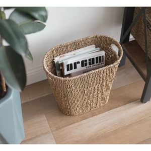 Oval seagrass <b>basket</b> with a tapered bottom Handmade <b>Storage</b> <b>Basket</b> Wholesale eco-friendly Made in Vietnam - Product Image 3