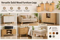 Pieds de canapé décoratifs en bois massif, supports durables en bois dur pour meubles contemporains, canapés, armoires et salons extérieurs