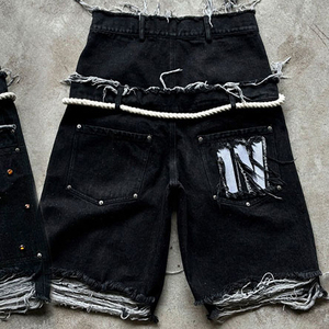 Custom Men's Casual Acid Washed <b>Mid</b> Waist Sweat Shorts Solid Streetwear Heavyweight 100% Cotton French Terry Quick Pocket Quick - Product Image 3