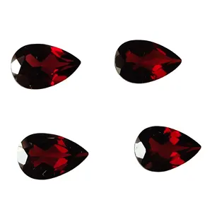 3x5mm Red Garnet Pear Shape Faceted High Quality Loose Tear Drop Cut Stones From Indian Supplier Online Best Price