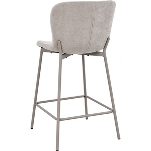 Luxury Fabric Upholstered Metal Leg Counter Chair <b>High</b> <b>Back</b> <b>Bar</b> <b>Stool</b> Kitchen Island Café Seating KD - Product Image 3
