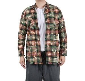 Chemise en flanelle unisexe en gros, col en velours côtelé, manches longues, à carreaux, décontractée, vintage, chaude, surchemise - Product Image 1
