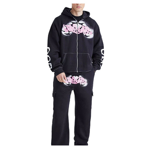 Unisex Custom Puff Print Breathable Cotton Long Sleeve Winter Puffer Track Suit Fashionable Casual Style for <b>Men</b> Women Plus Size - Product Image 1