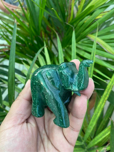 Hand Carved Natural Fuchsite <b>Elephant</b> Statue Green Gemstone Home Decor OEM ODM Wholesale Supplier - Product Image 2