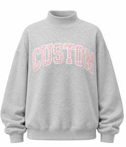 Sudadera con cuello simulado para mujer 2026, de algodón y forro polar, con logo impreso, para uso casual, gimnasio, ropa urbana, invierno, ecológica, al por mayor - Product Image 1