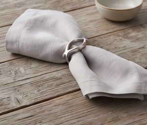 <b>Silver</b> Metal Leaf Shape <b>Napkin</b> Rings Modern Curve Design Ideal For Wedding And Table Decor Holder - Product Image 5