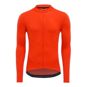 Jersey de Ciclismo Personalizado para Hombre, Manga Larga, Cierre Completo, Color Naranja, Transpirable, de Poliéster, para Adultos, al por Mayor - Product Image 1