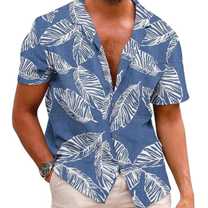 Camisa Hawaiana Casual de Manga Corta para Hombre, con Botones, Ecológica, de Secado Rápido, Spandex/Poliéster, para Playa y Verano - Product Image 4