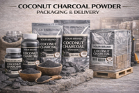 WARRLY Charbon Actif Pur à 99% de Coque de Noix de Coco, Extrait Végétal, Qualité Alimentaire, Poudre Noire Fine, pH 7-11 |   Séché à l'air chaud |