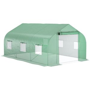 Invernadero Hidropónico Portátil de 11.5 PIES X 10 PIES X 6.5 PIES con Ventanas Verde Oscuro y Estructura de Hierro - Product Image 1