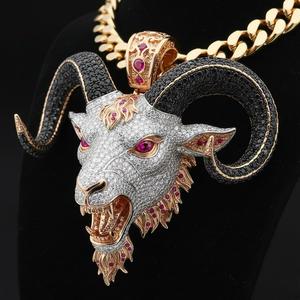 จี้ห้อยคอฮิปฮอป 3 มิติ แบบสั่งทำพิเศษ เงินแท้ 925 ประดับเพชรโมอิสซาไนต์ VVS สองสี รูปแผนที่โลกและค้างคาวปีศาจ - Product Image 2