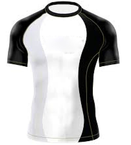 Haut de compression en néoprène à manches courtes pour femme, séchage rapide, pour la gym, le BJJ et le MMA, design uni, impression par sublimation personnalisée sur le devant - Product Image 2