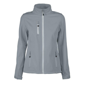 Veste softshell grise pour femme, fermeture éclair, col montant, coupe régulière, coupe-vent, vêtements d'extérieur pour l'automne, produit le plus vendu - Product Image 4