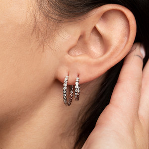 <b>Hoops</b> <b>Earrings</b> Diamond <b>Earrings</b> Gold and <b>Silver</b> <b>Earrings</b> Natural and Lab Grown Diamonds <b>Earrings</b> <b>Hoops</b> Fine Jewelry for Women - Product Image 5