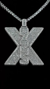 Custom Iced Out X <b>Initial</b> <b>Pendants</b> Necklace Hip Hop Custom Photo Locket Picture <b>Pendant</b> Photo <b>Pendant</b> with Picture - Product Image 2