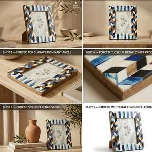 Marco de Fotos de Resina Moderno de Lujo con Incrustaciones de Hueso, Hecho a Mano, Personalizado, con Patrón de Mosaico Único para un Interior Elegante - Product Image 5