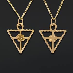 Pendentif BOJ RCJ 017, style victorien, personnalisé, rose-croix rosicrucienne, fait main, argent sterling, symbole alchimique, prix bas, en solde - Product Image 4