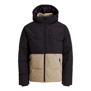 Men Thickened Color Block Puffer Jacket Warm Winter Ski Coat with Stand Collar & <b>Zip</b>-<b>Up</b> Front OEM Custom Bulk - Product Image 1