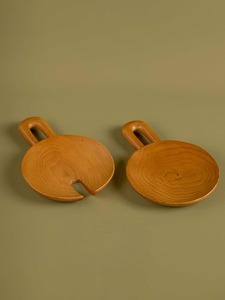 FAIZA CRAFT Saladière en bois de fabrication indienne, finition naturelle, écologique, compatible micro-ondes, lavable, pour la maison, les mariages et les événements - Product Image 2