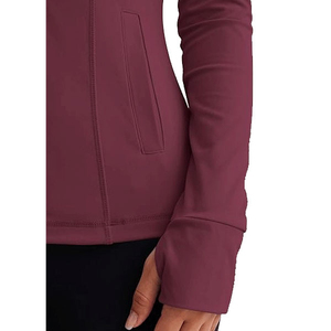Lightweight Stretch Fabric <b>Women's</b> Gym <b>Jacket</b> Full Zip Sports Top Cropped fit Running Workout OEM Apparel Factory Private Label - Product Image 5