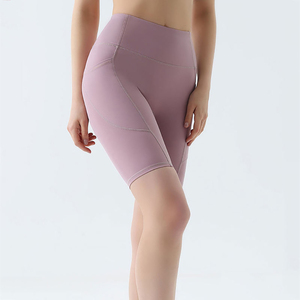 Shorts de yoga pour femmes, respirants, à séchage rapide, haute élasticité, taille haute, coupe ajustée, polyester/nylon, écologiques - Product Image 4