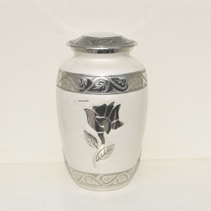Urna de Cremación de Aluminio Personalizable Estilo Americano en Color Blanco Perla, Recipiente para Cenizas de Adultos, Recuerdo para Funerales, 10 Pulgadas - Product Image 4