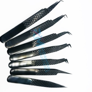 RMI Shin Black Plasma Color Eyelash Extension Tweezers Toothed Tip Stainless Steel <b>Precision</b> <b>Tool</b> Anti-Magnetic Fine Perfect - Product Image 5