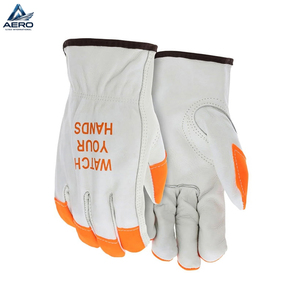 Durable White Grain Leather for Industrial Hand Protection Wear New Arrival Trendy Product Safety Warning Leather Driver <b>Gloves</b> - Product Image 2