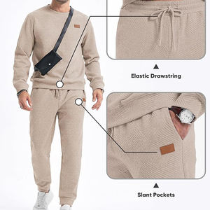 Servicio Personalizado OEM, Ropa de Invierno para Hombre, Transpirable, Lisa, Teñida, con Patrón Sólido, Talla Grande para Adultos, Conjunto Deportivo Informal para Exteriores, Diseño 2 en 1 - Product Image 4