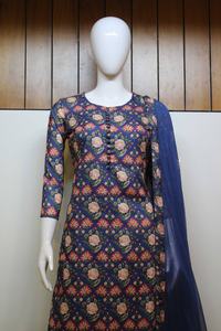 เสื้อพิมพ์ลายดอกไม้แบบดิจิตัลพิมพ์ลายดอกไม้ผ้ามัสลินผ้าไหมซาลวาร์ - Product Image 6