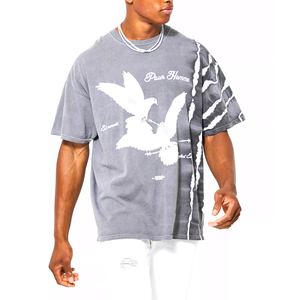 T-shirts pour hommes de haute qualité, surdimensionnés, logo personnalisé, 100% coton, manches courtes, légers, respirants, col rond, t-shirts pour hommes - Product Image 1