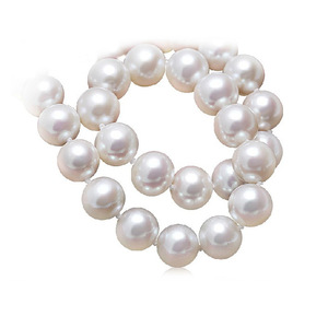 Collier de perles d'eau douce non nucléaires 8-9 mm, version coréenne presque finie, cadeau pour la fête des mères avec un cordon en cuir léger - Product Image 1