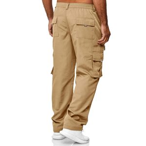 <b>Men's</b> <b>Khaki</b> <b>Cargo</b> Jogger <b>Pants</b> Casual Lightweight Trousers With Side Pockets Elastic Cuffed Hem - Product Image 6