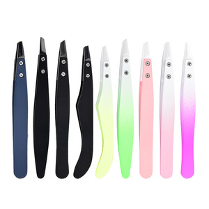Pinzas ESD Profesionales de Acero Inoxidable, Coloridas, con Punta Curva Inclinada, de Alta Calidad, Personalizadas y de Lujo para Hombres y Mujeres - Product Image 1