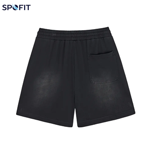 กางเกงขาสั้นซันเฟดรุ่นใหม่ ผ้าฝ้าย 100% เฟรนช์เทอร์รี่ ปรับแต่งได้ สไตล์วินเทจ ลุคซันเฟด ซักแบบวินเทจ ขายส่ง กางเกงขาสั้นผู้ชาย - Product Image 2