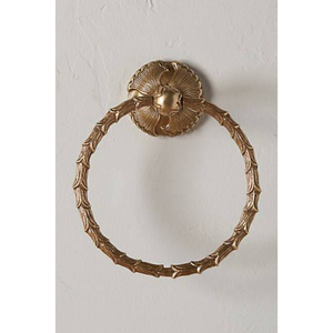 Vintage Style Silver Floral Base Towel Rack Holder Wall Mounted Antique Ornate Brass Hand Towel Hanger For Bathroom And Kitchen - Product Image 6