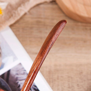 Petites cuillères à soupe en bois lisses et polies, cuillères de service pour café, thé, confiture, miel, sels, outils et gadgets de cuisine > Outils à salade - Product Image 4