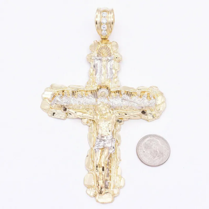 Colgante de Cruz Chapado en Oro Sólido de 18K con Piedras de Circonio, Amuleto Cristiano Religioso, Joyería de Moda Unisex - Product Image 2