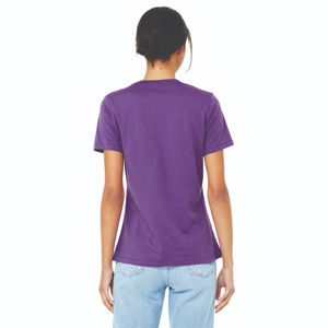 Camiseta de Manga Corta para Mujer, Premium, 100% Algodón Peinado y Hilado en Anillo Airlume, 32 Hilos, 4.2 oz, Color Morado Real, Corte Relajado - Product Image 3