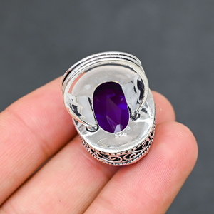 Magnifique bague tendance en topaze bleue de Londres, en argent sterling 925 massif, bijoux faits à la main, vente en gros directe d'usine - Product Image 3