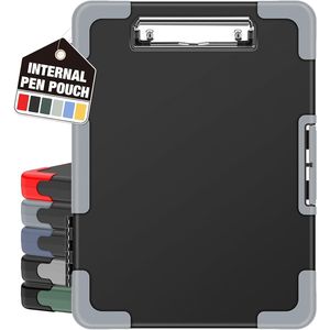 Portapapeles Resistentes de Plástico de Alta Resistencia de 8.5x11, a Prueba de Golpes, Tamaño Carta/A4, con Compartimento Interno para Bolígrafos, Portapapeles con Clip Superior para Bolígrafos - Product Image 1