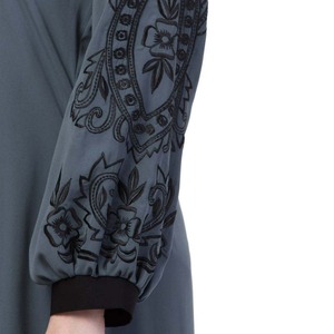 OEM Custom Adults Fall/Winter Regular V Neck Closed Abaya Modest Turkish Style Ankle Length <b>Pockets</b> Four-Way Stretch Lightweight - Product Image 2