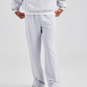 Ensemble de survêtement unisexe gris en coton à capuche 2-en-1, pantalon de jogging décontracté couleur unie, coupe régulière longueur entière, taille élastique latérale - Product Image 2