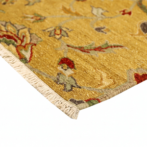 Mustard Gold Floral Border Rug Modern Botanical Vine Area Carpet Eco-Friendly Non-Slip Hand Tufted Thick Wool for Living Room - Product Image 6