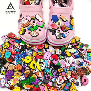 จี้รองเท้าเรืองแสงในที่มืด AIFRAN ทำจาก PVC รูปดอกไม้ถักโครเชต์ ตัวล็อคแบบนิ่ม ทำจากยาง ใช้ตกแต่งรองเท้าแบบสวม - Product Image 5