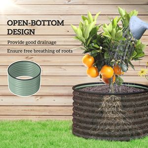 <b>Set</b> of 2 Easy-to-Assemble Light Green Metal Planters <b>Large</b> <b>Square</b> Raised Garden Beds with Safety Edging Individual Stock Tank - Product Image 5