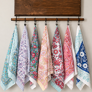 Bandana 100% coton doux pur Mulmul, unisexe, imprimé à la main, respirant, écologique, durable, en coton biologique, foulards pour la tête - Product Image 1