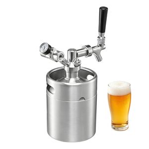 Sistema de dispensación de cerveza presurizado tipo growler de 64 oz, kit de cerveza de acero inoxidable 304 con regulador de CO2 y grifo de cierre automático - Product Image 1
