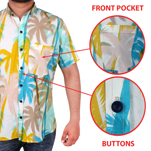 Chemise de plage pour homme, style hawaïen, imprimé décontracté, manches courtes, boutonnée, en tissu de qualité supérieure, idéale pour les vacances d'été. - Product Image 5